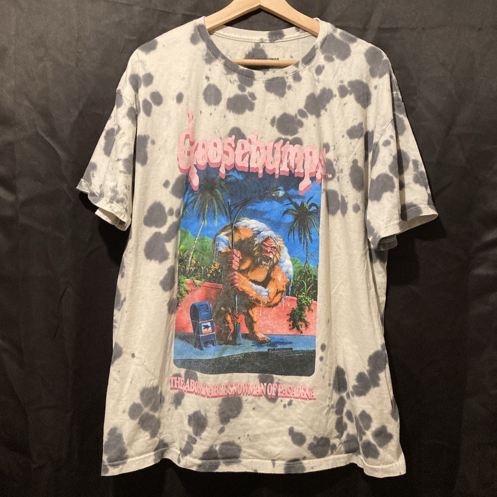 Goosebumps Mens T Shirt Tie Dye XL Cotton Abominable Snowman of Pasadena White